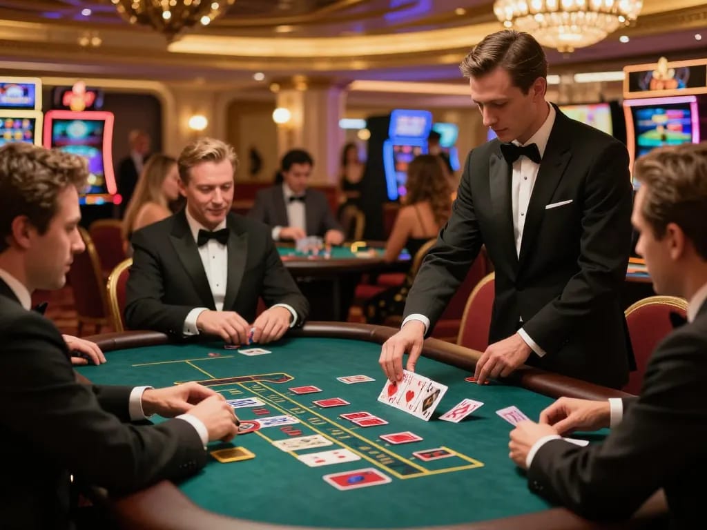 Players engaging in high-stakes baccarat at Nhà cái bl555, showcasing excitement and strategy.