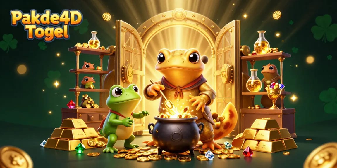 Engage with the excitement of Pakde4D Togel as gold coins and treasures animate the scene.