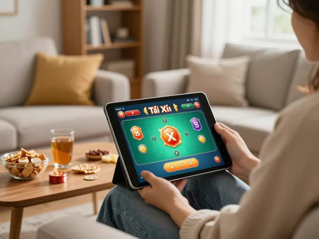 Enjoying the fun of app tài xỉu online uy tín through an engaging home gambling experience.