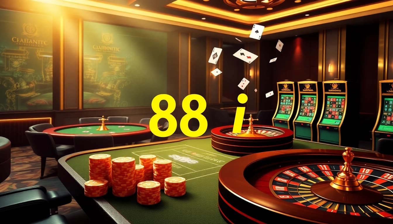 Experience the excitement of 88i nhà cái with vibrant casino tables and thrilling gaming elements.
