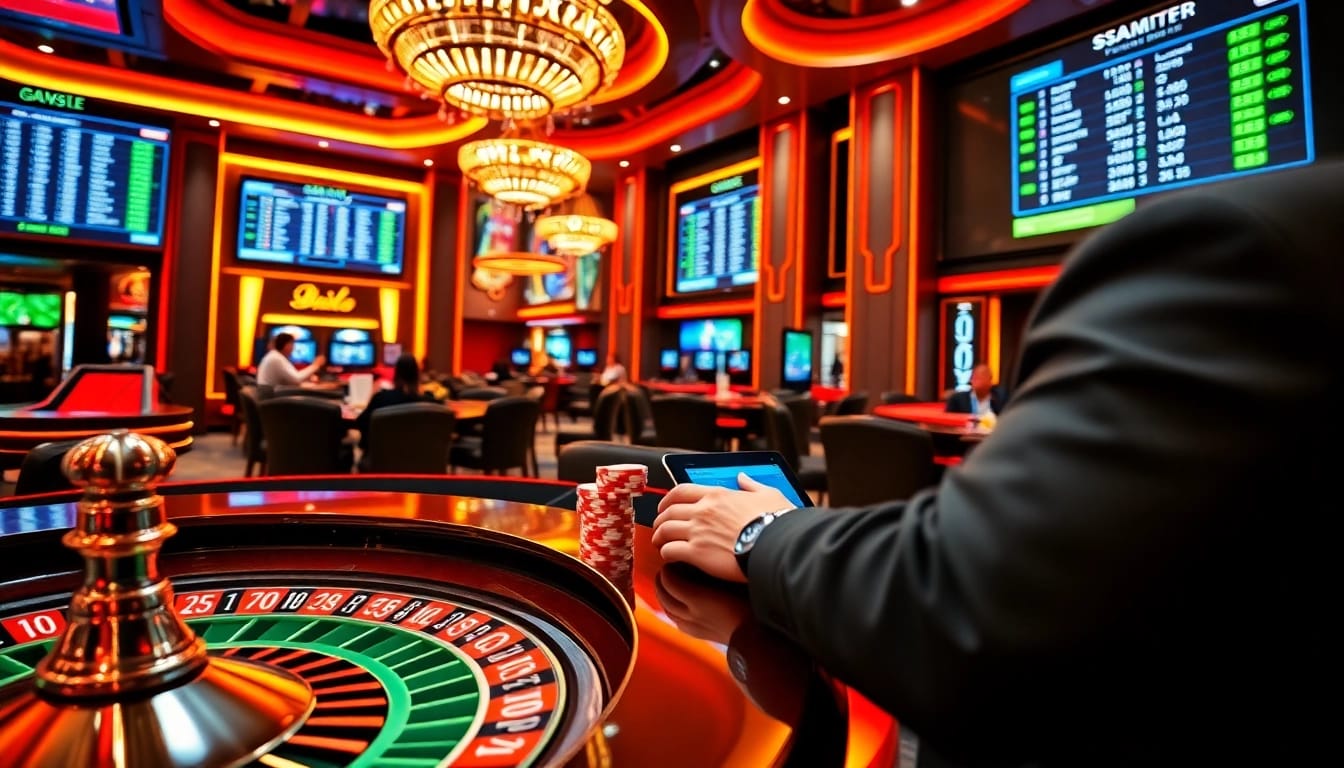 Experience the excitement of online gambling at Trang chủ MM88 with vibrant casino visuals and betting action.