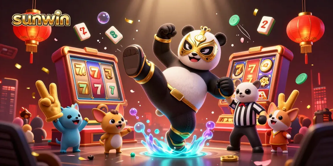 Experience the thrill of gaming at Sunwin with dynamic characters and vibrant casino elements.
