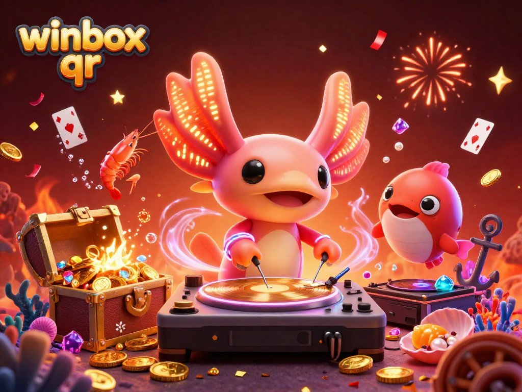 Experience the thrills with winbox qr in this vibrant underwater casino illustration.