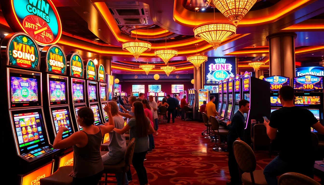 Experience thrilling wins at ktp jitu with vibrant slot machines and excited players celebrating their luck.