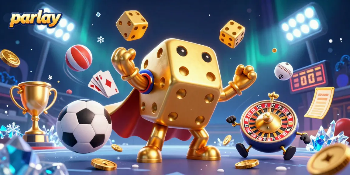 Engage in parlay betting with our vibrant 3D cartoon illustration featuring dynamic sports elements.