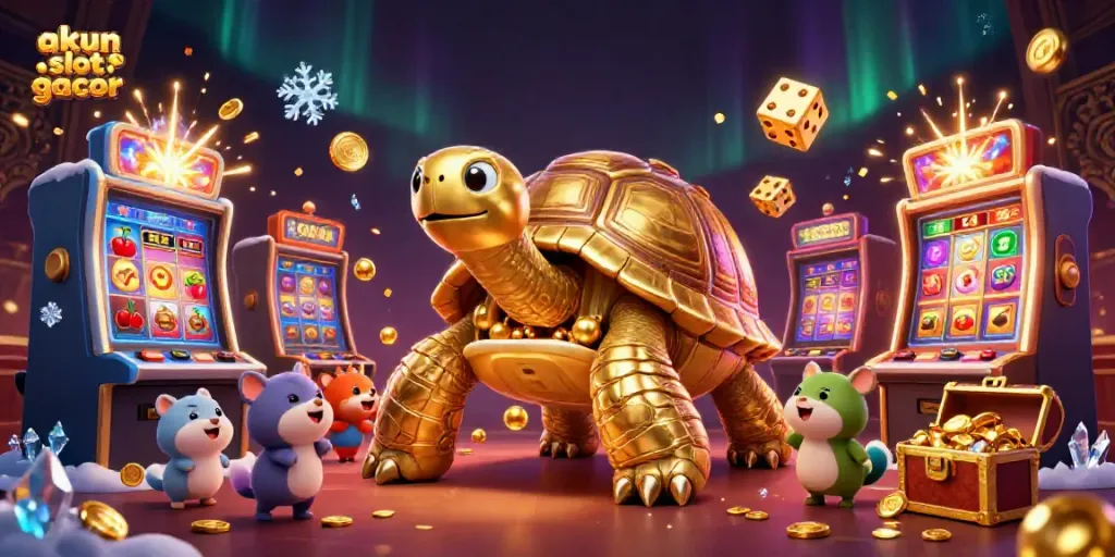 Engage with the exciting world of akun slot gacor through this vibrant 3D casino illustration featuring dynamic characters and elements.