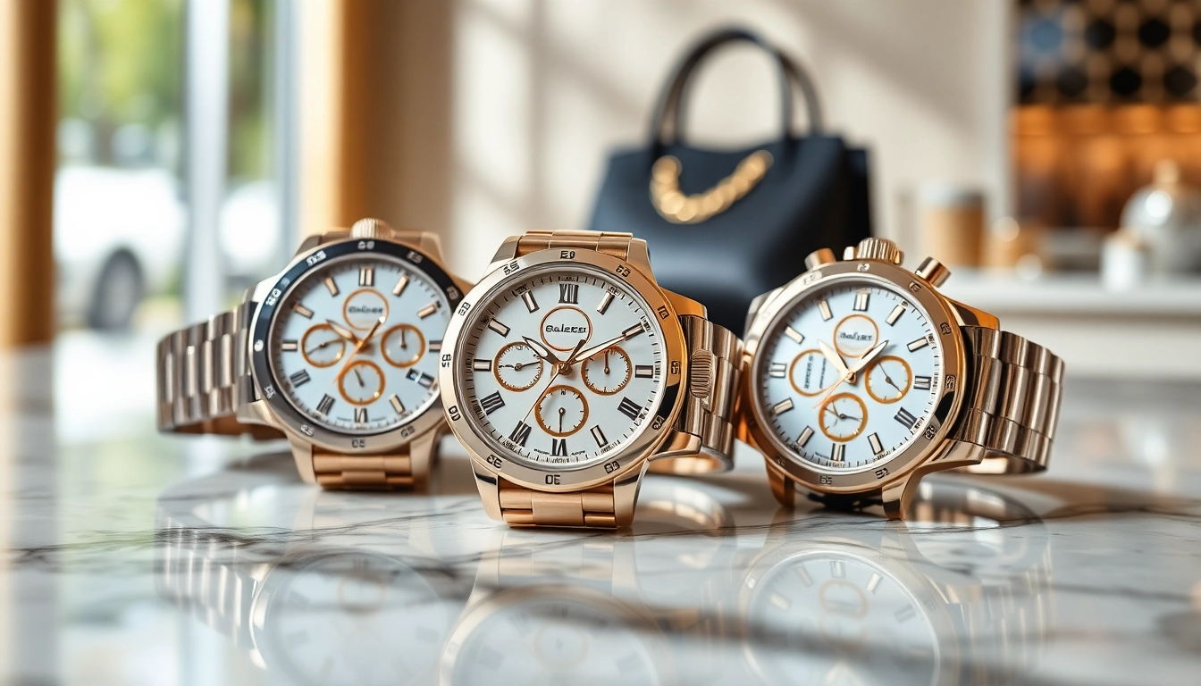 Showcase of replica watches highlighting exquisite craftsmanship and luxurious designs.