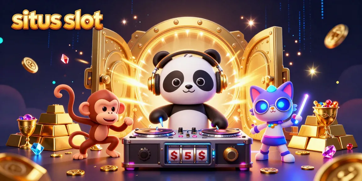Mengguncang slot di situs slot, DJ panda dan penari monyet dalam suasana penuh gemerlap.
