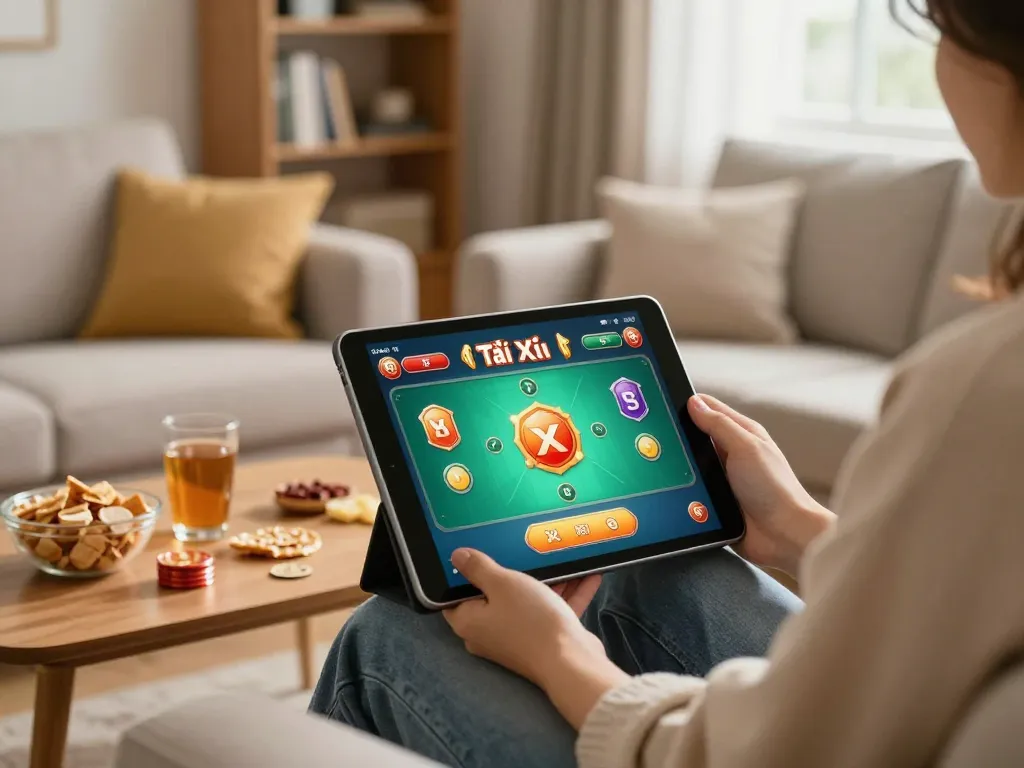 Enjoying the fun of app tài xỉu online uy tín through an engaging home gambling experience.