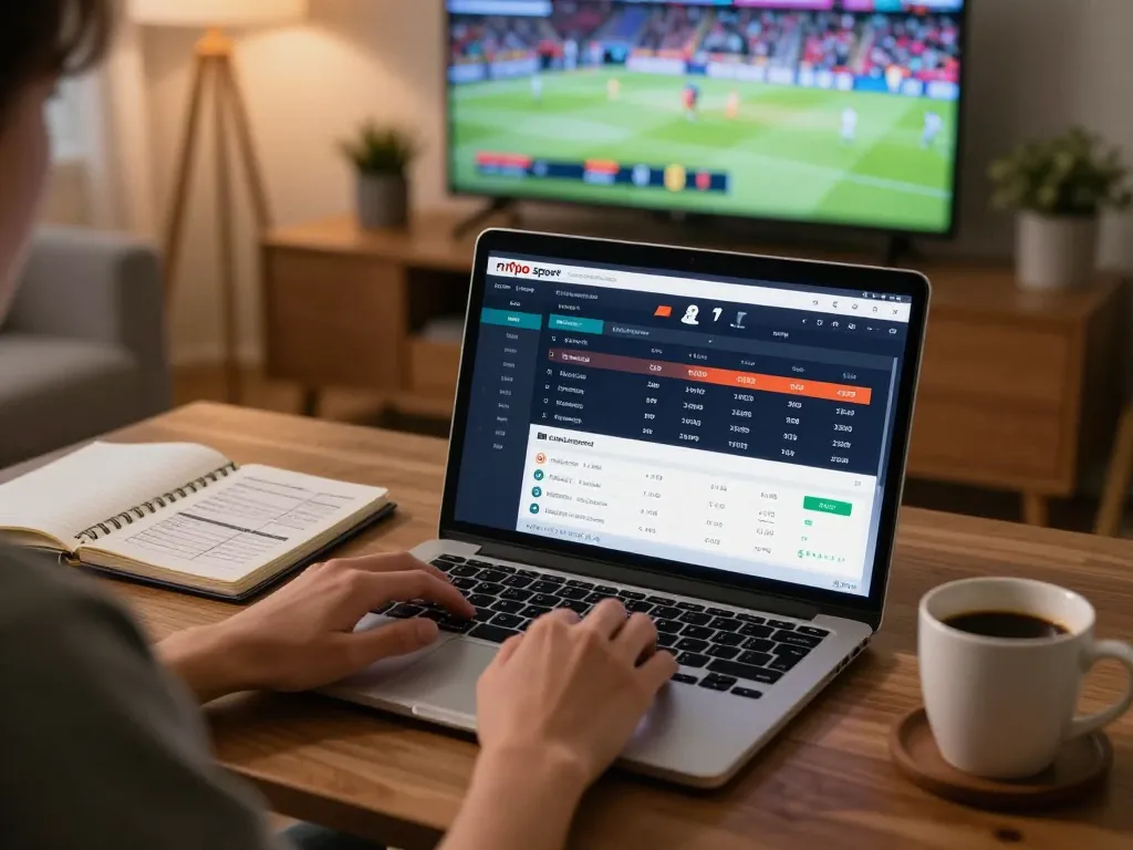 Engaging online betting on mpo sport platform showcasing live odds during an exciting home setup.