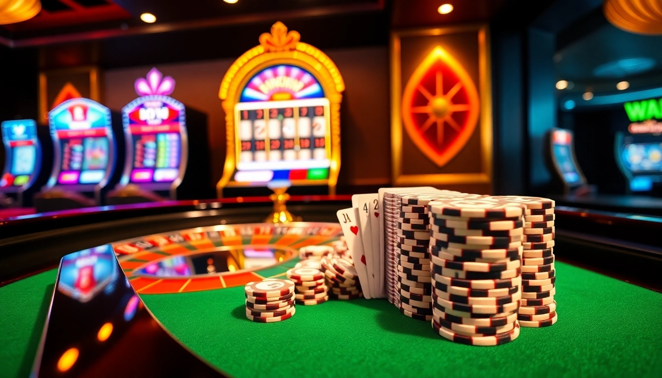 Playing at RR 88 casino tables with vibrant poker chips and roulette excitement