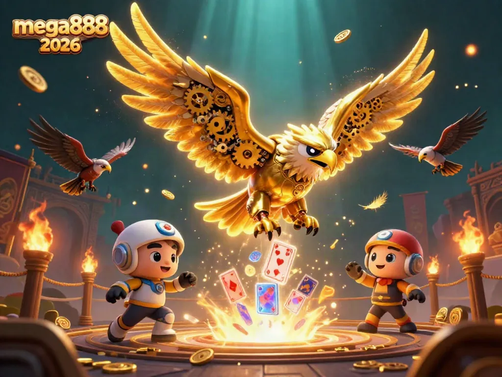 Experience the thrill of mega888 2026 in this captivating casino scene with vibrant action and dynamic gaming elements.