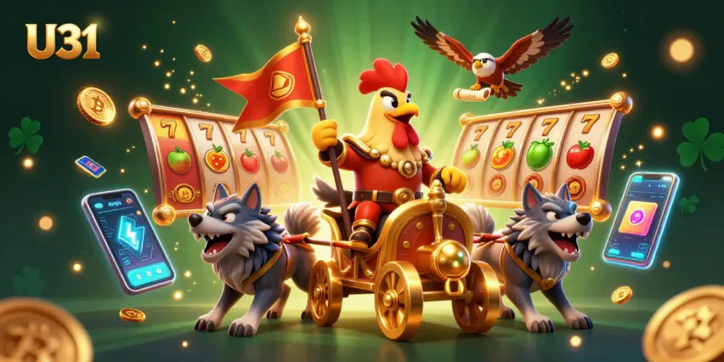 Experience thrilling wins with U31's vibrant casino illustration showcasing epic gameplay.