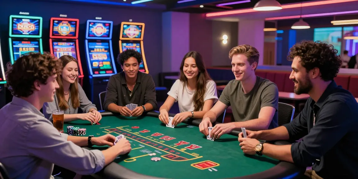 How to Win Real Money on Online Casino Games with friends at a vibrant gaming table, capturing excitement and strategy in action.