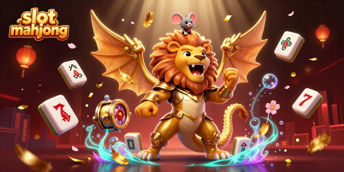 Experience the excitement of slot mahjong with vibrant illustrations of legendary gameplay and gaming elements.