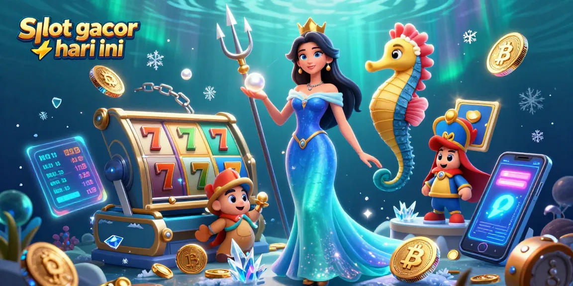 Terlibat dengan petualangan kasino bawah laut yang penuh warna dari slot gacor hari ini yang menampilkan seorang wanita mistis dan harta karun.