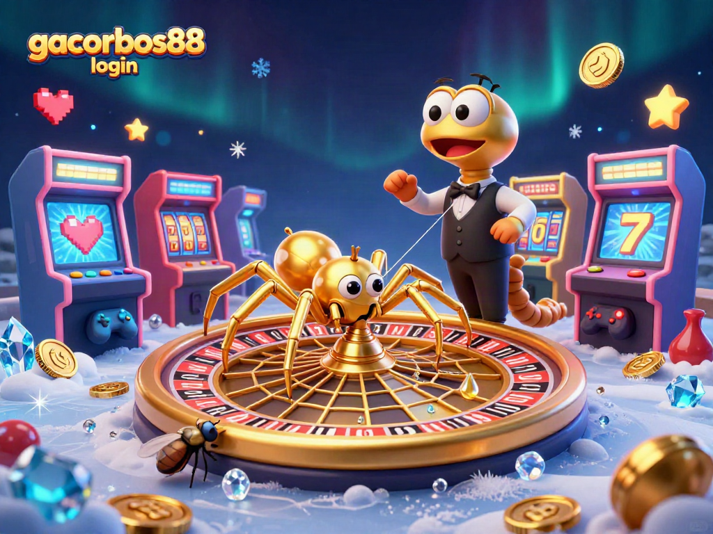 Join the excitement with gacorbos88 login, as a fly nervously bets at a roulette wheel of fortune.
