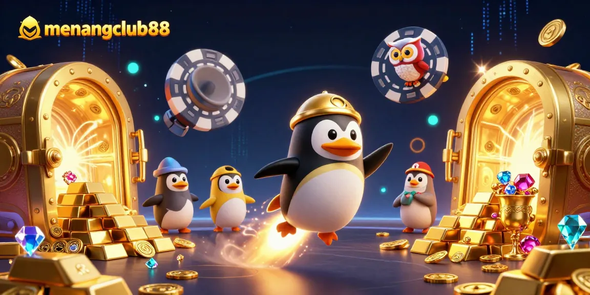 Experience the thrill of winning with menangclub88 amidst a vibrant 3D cartoon casino world.