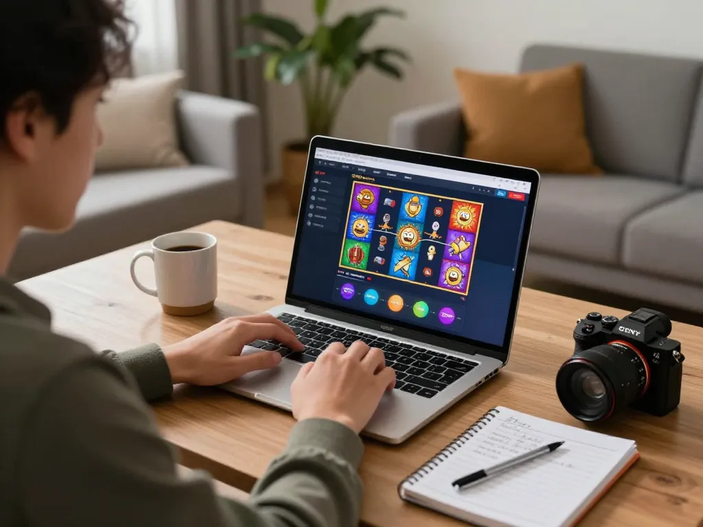 Engaging with go99com online gambling interface during a cozy home gaming session.