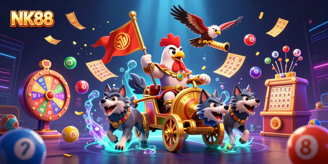 Experience the vibrant and thrilling world of NK88 casino with dynamic gaming elements and epic characters.