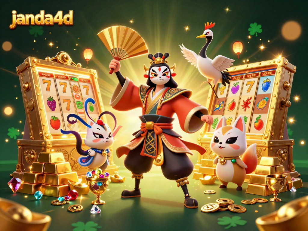 Menangkan jackpot di janda4d dengan ilustrasi kasino yang memikat dan beragam elemen permainan.