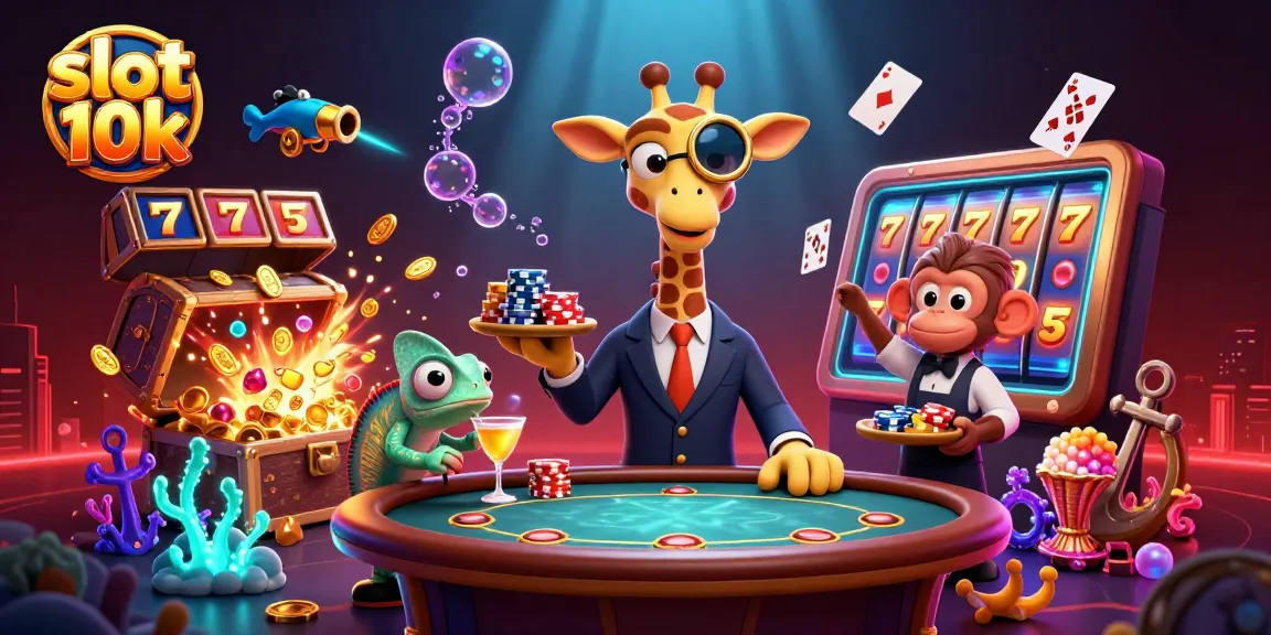 Win big with slot 10k in a vibrant 3D casino scene featuring engaging characters and elements.