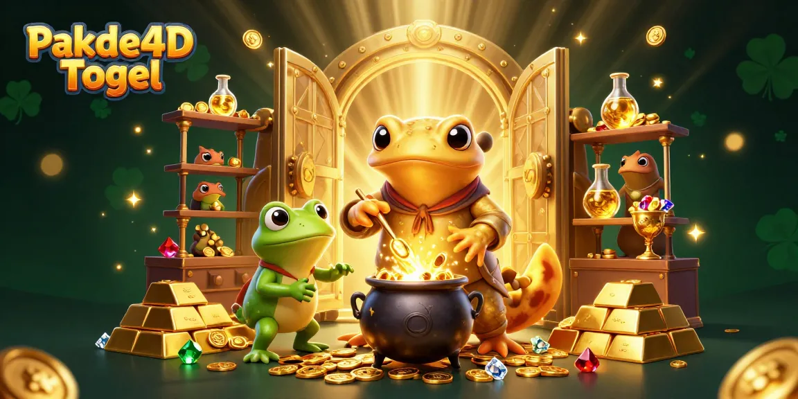 Engage with the excitement of Pakde4D Togel as gold coins and treasures animate the scene.