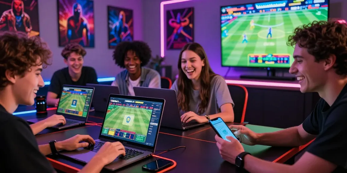 Online gambling group enjoying the OPEN88 platform, showcasing safe transactions and vibrant gaming atmosphere.