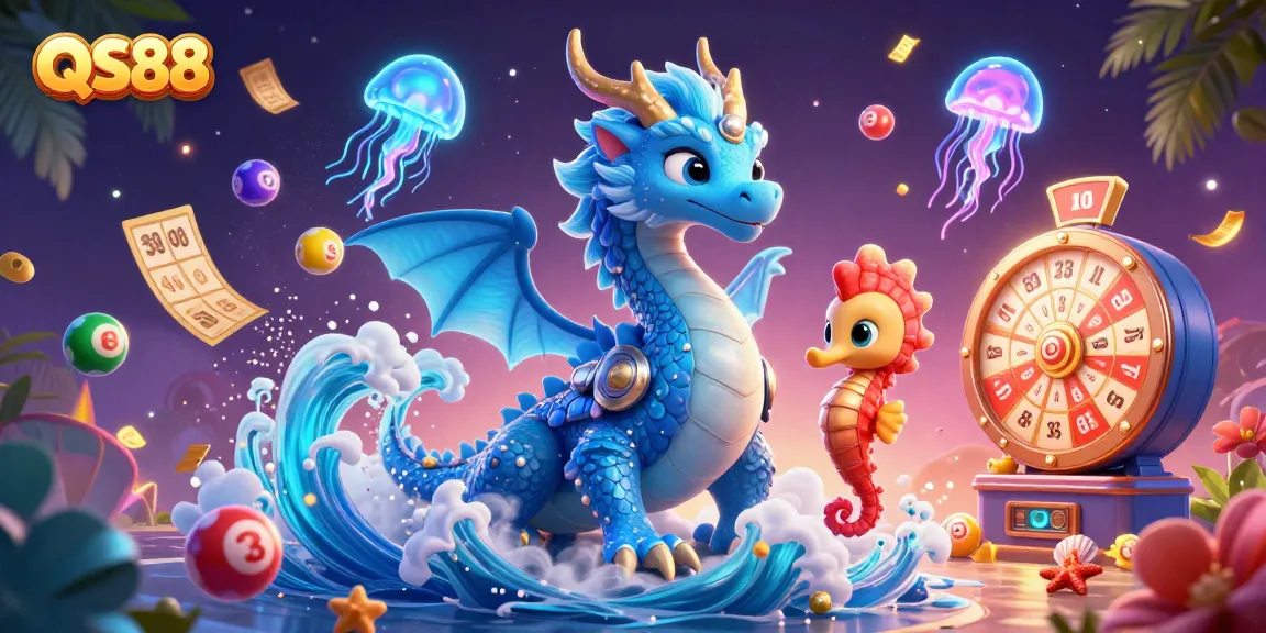 Experience thrilling casino fun with QS88 featuring vibrant lottery elements and dynamic characters.