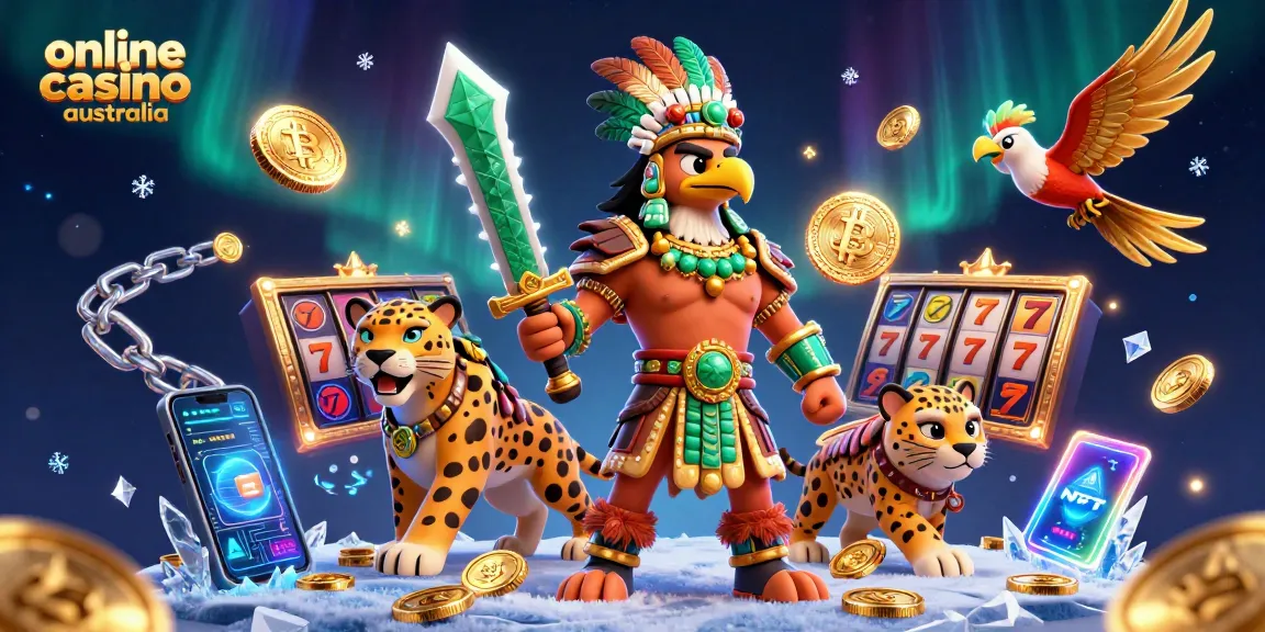 Engage in winning strategies at online casino Australia with vibrant casino-themed 3D illustration.