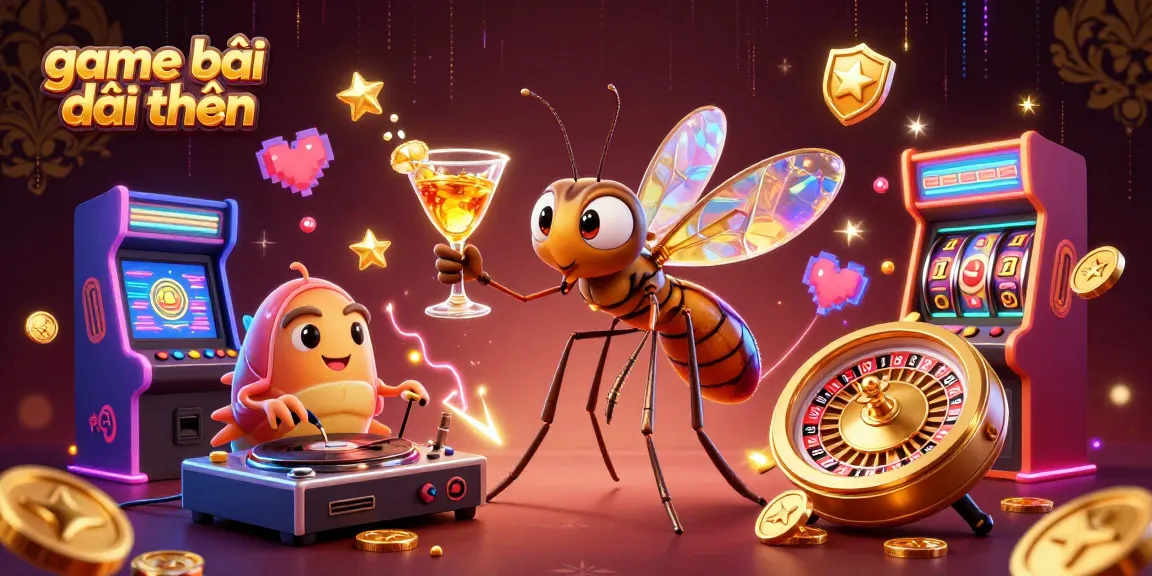 Engage with game bài đổi thưởng through a vibrant 3D casino illustration featuring unique characters.