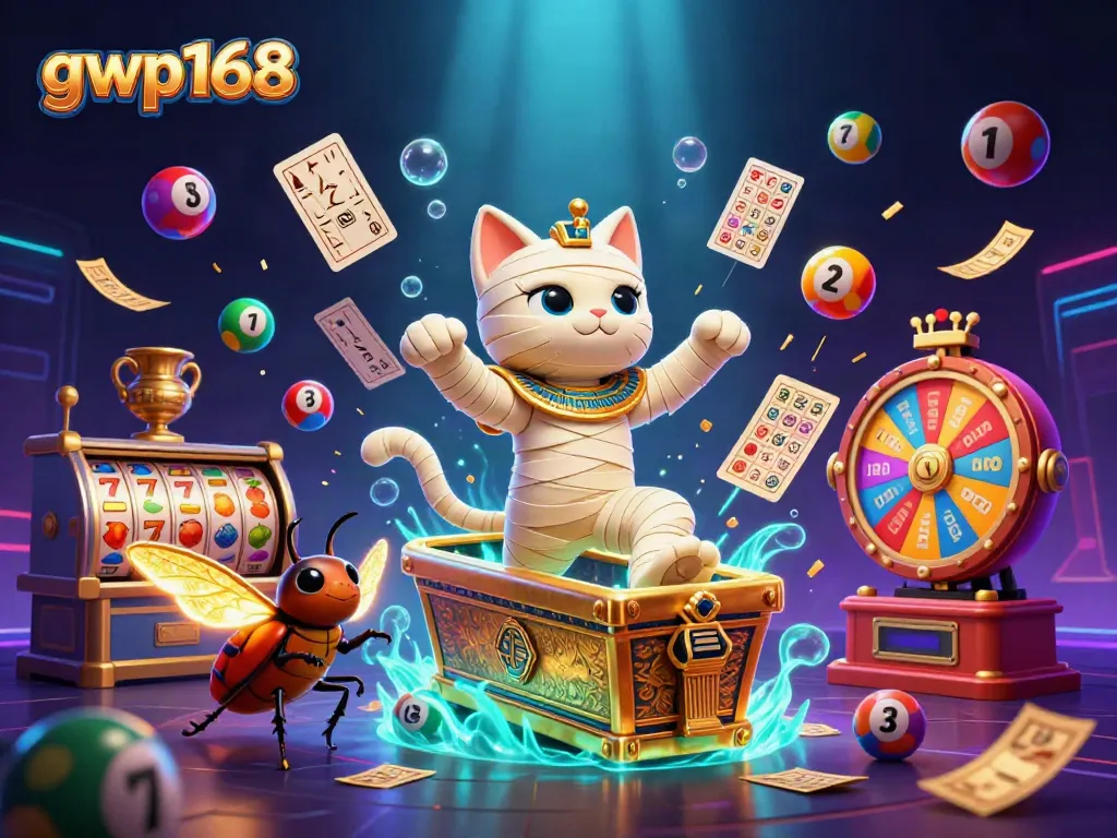 Permainan menarik di GWP168 dengan mumi kucing ajaib dan simbol slot di kasino pyramid