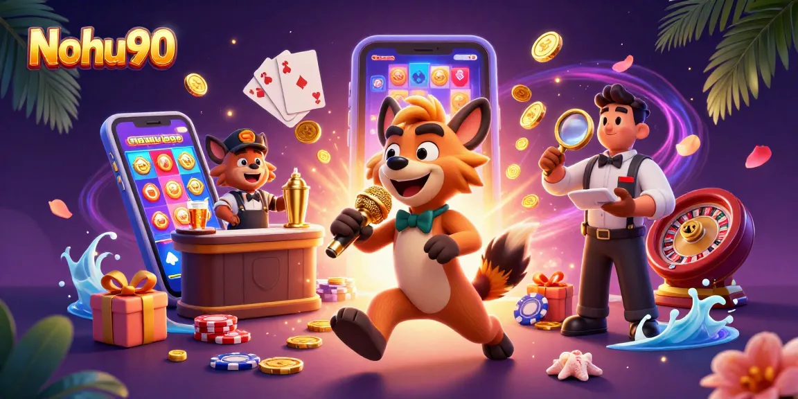 Experience exhilarating gaming excitement with Nohu90's vibrant casino scene featuring engaging hyenas.