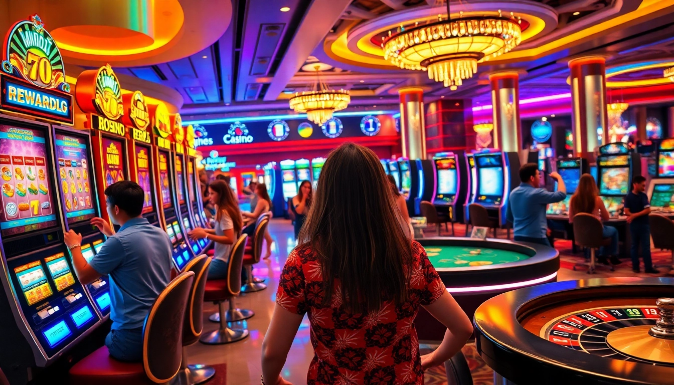 Engaging players at bright, vibrant casino tables, highlighting the excitement of singapore online casino app gaming.