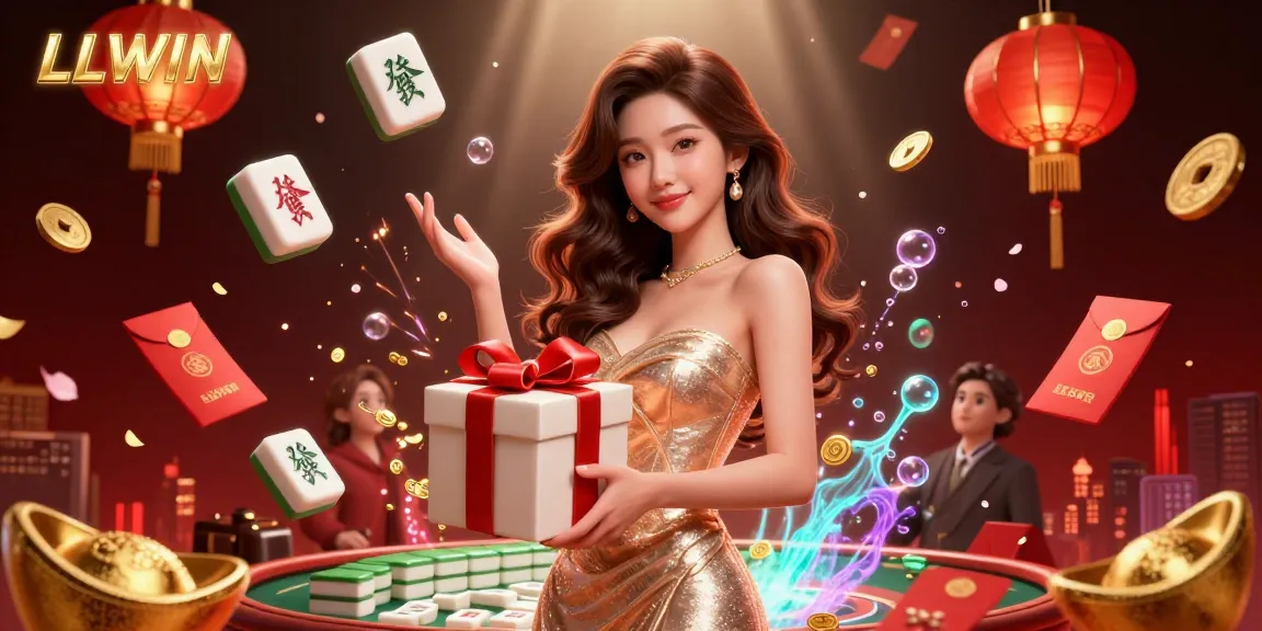 Experience thrilling wins at LLWIN with festive golden coins and alluring casino elements.