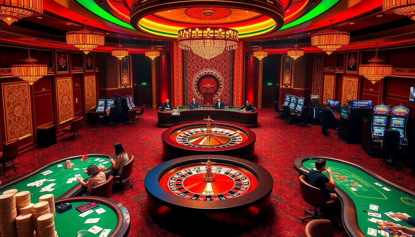 Players engaging in a thrilling casino experience while pondering Nezha ดีไหม, enjoying roulette and poker.