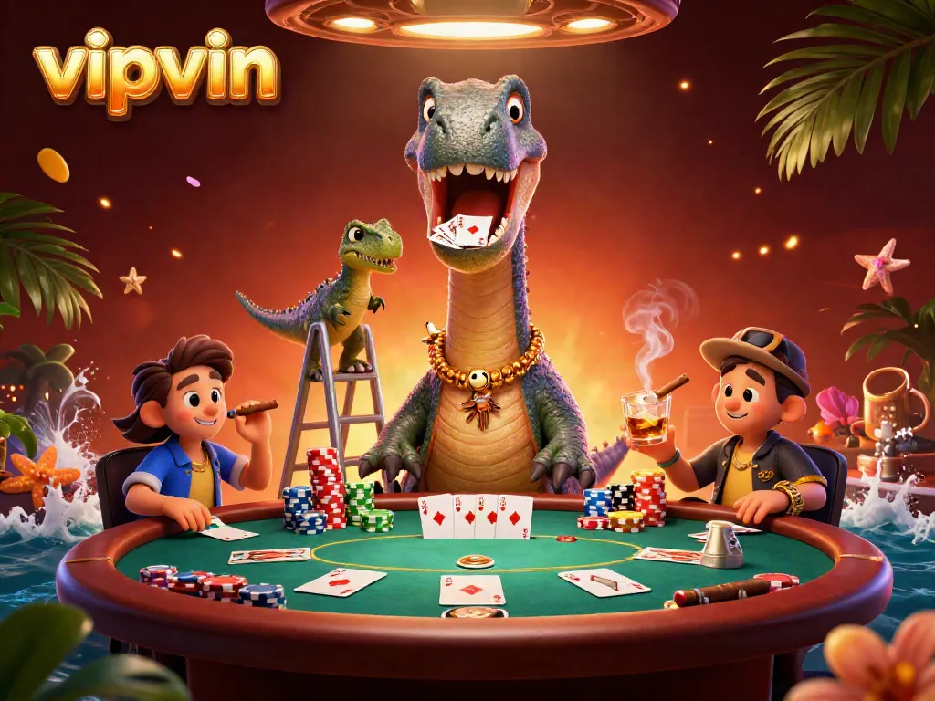 Experience engaging gameplay at vipvin with a vibrant brontosaurus and raptor casino scene.