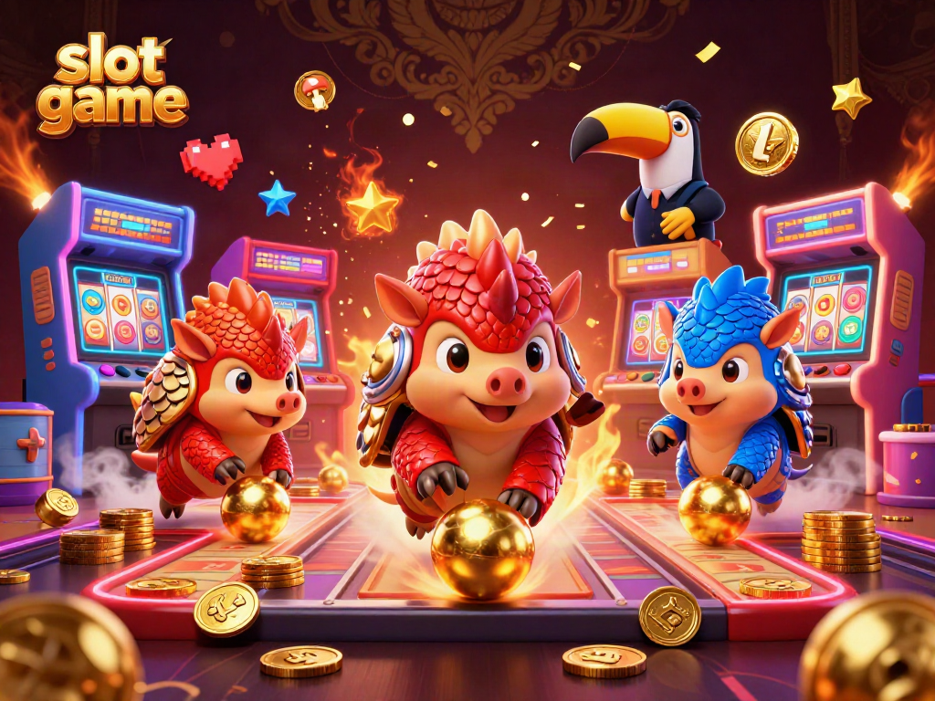 Permainan slot game dengan pangolin bertanding di mesin slot yang penuh warna dan simbol keberuntungan