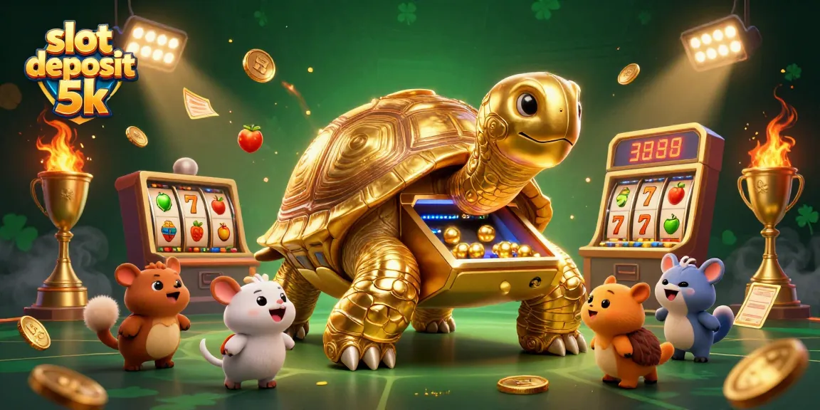 Experience the thrill of slot deposit 5k in this vibrant casino illustration packed with action.