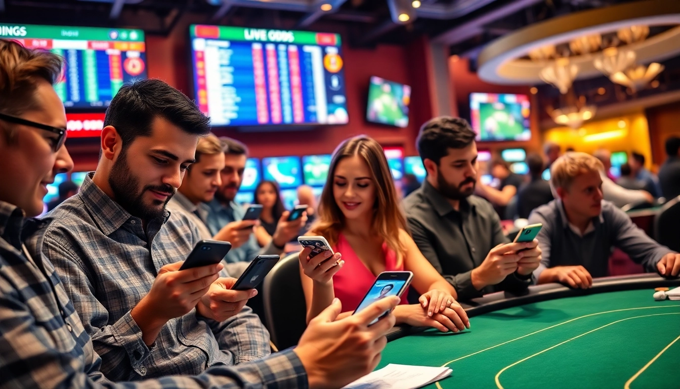 Engaged bettors experiencing online Betting in a dynamic casino environment, filled with excitement.