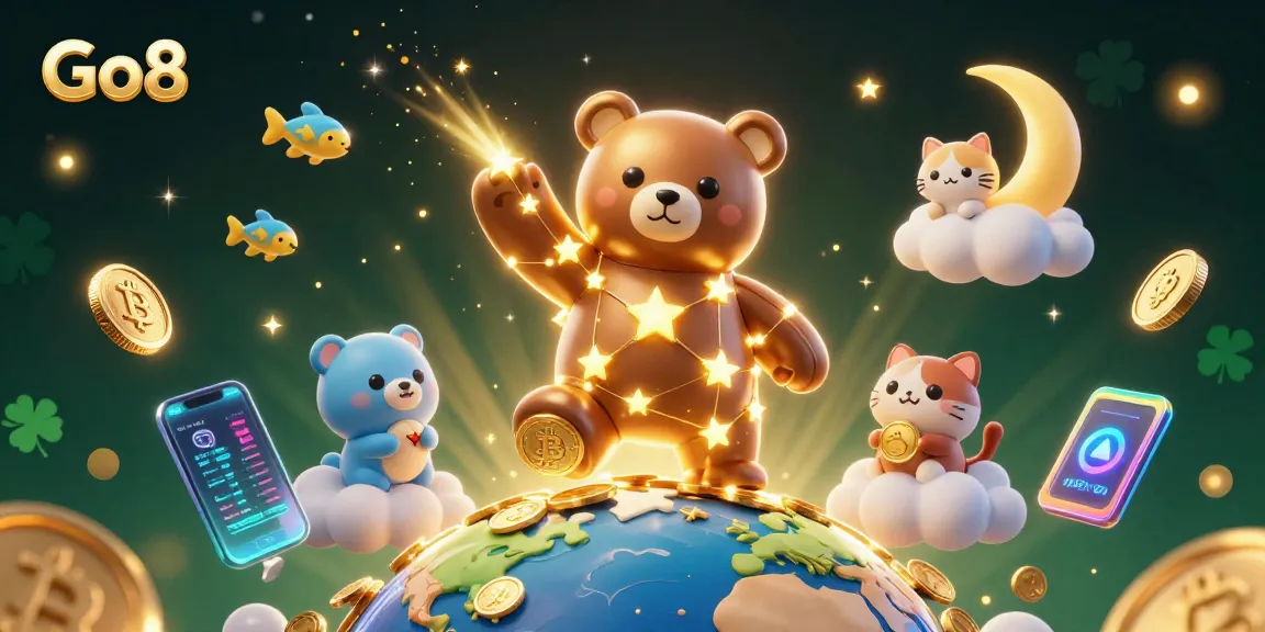 Engage with Go8's exciting slots and jackpot games in a vibrant 3D casino scene