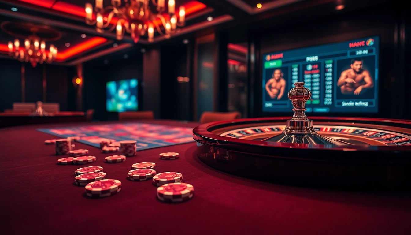 Experience thrilling betting action at nhà cái Man88 with a lively casino table and poker chips.