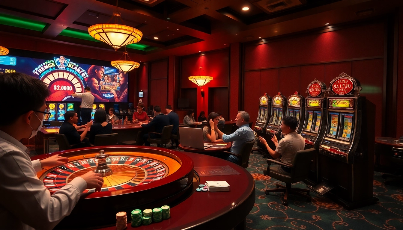 Experience the excitement of online gaming with 7xl להורדה, featuring poker chips and a vibrant casino scene.