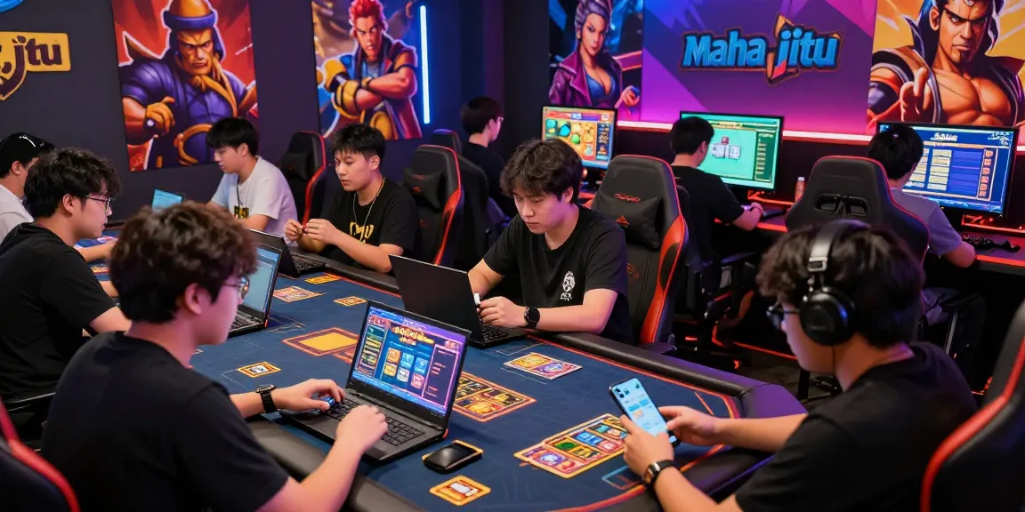 Engaged gamers enjoying maha jitu online gaming experience with vibrant visuals.